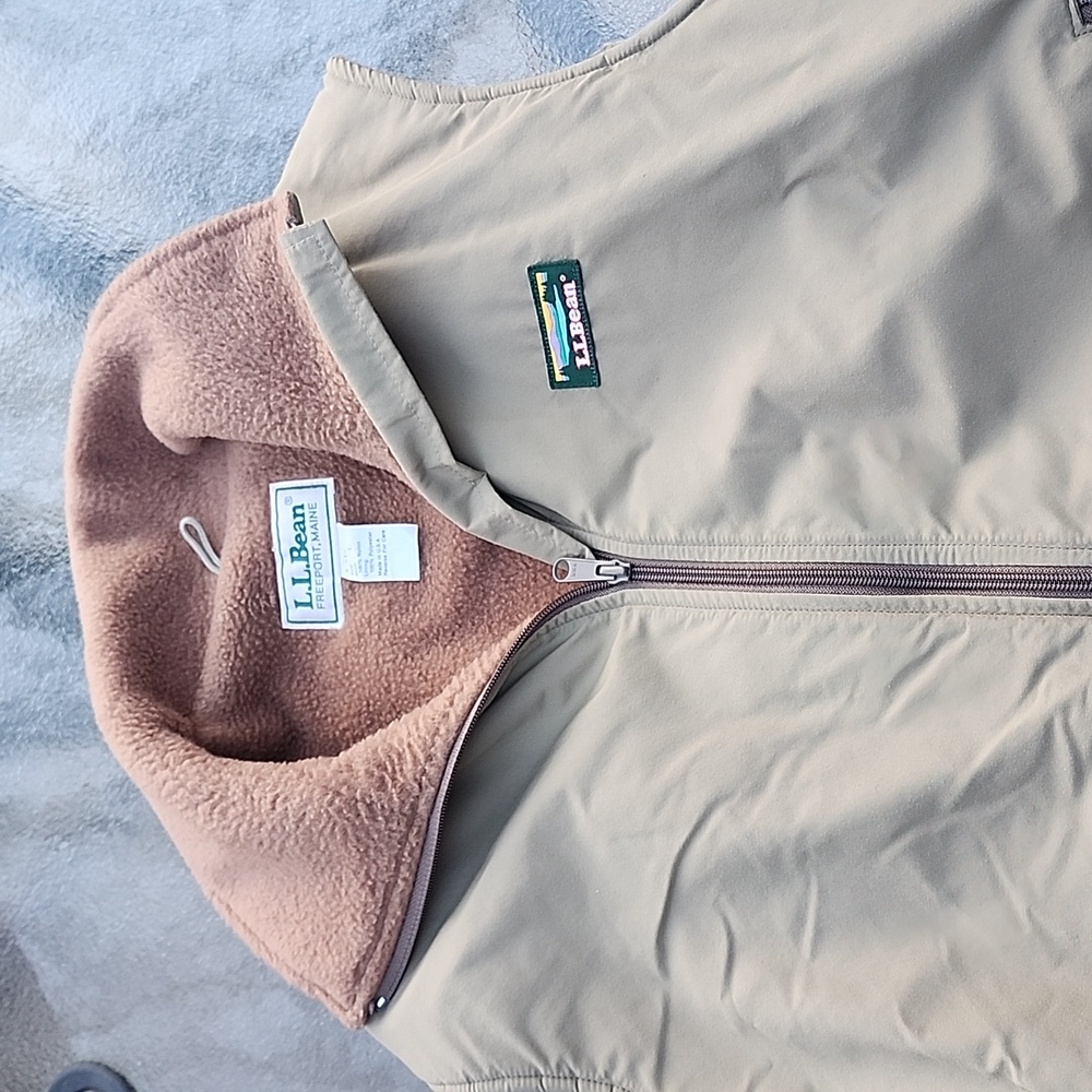 L.L. Bean Tan Fleece-Lined Vest